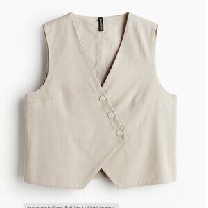 H&M Asymmetrical-front Vest - Light Tapue
